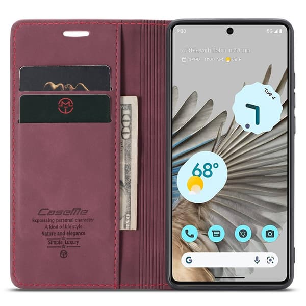 CaseMe Slim Plånboksfodral Google Pixel 7 Pro Röd