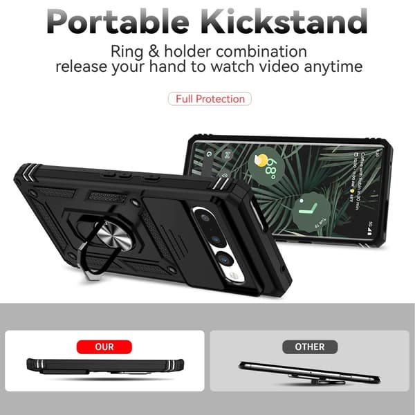 Hybridskal Google Pixel 7 Pro Ring + Kameraskydd Svart