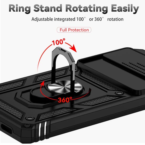 Hybridskal Google Pixel 7 Pro Ring + Kameraskydd Svart