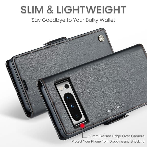 CaseMe Slim Plånboksfodral RFID-skydd Google Pixel 8 Pro Svart
