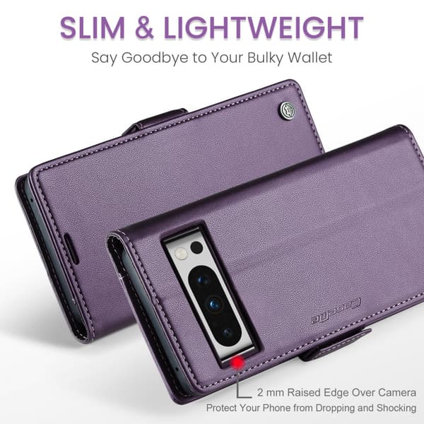 CaseMe Slim Plånboksfodral RFID-skydd Google Pixel 8 Pro Lila