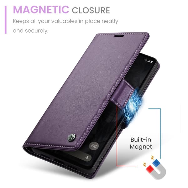 CaseMe Slim Plånboksfodral RFID-skydd Google Pixel 8 Pro Lila