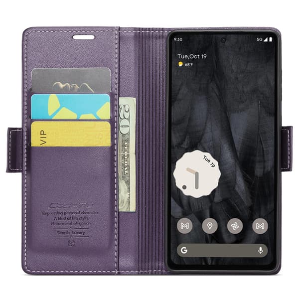 CaseMe Slim Plånboksfodral RFID-skydd Google Pixel 8 Pro Lila