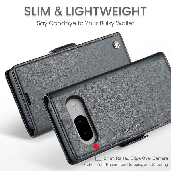 CaseMe Slim Plånboksfodral RFID-skydd Google Pixel 8 Svart