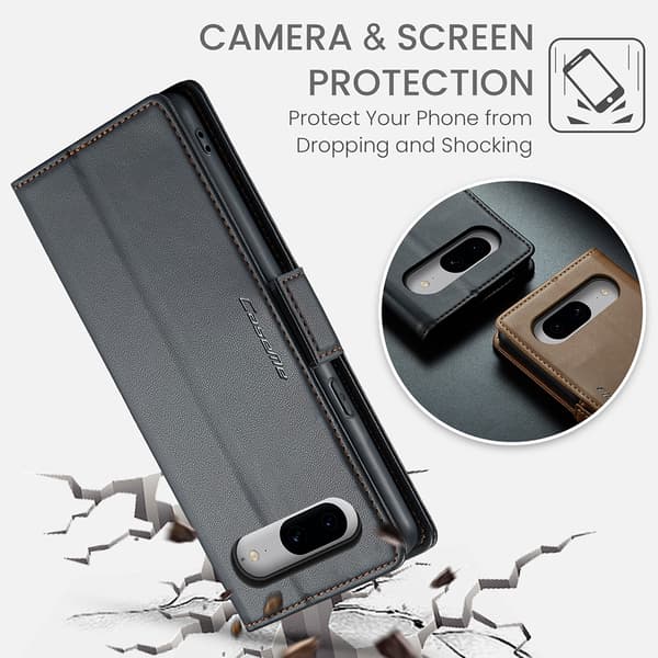 CaseMe Slim Plånboksfodral RFID-skydd Google Pixel 8 Svart