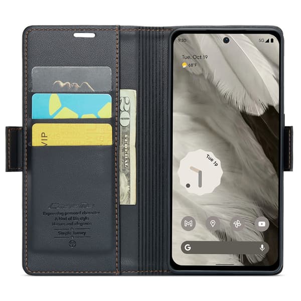 CaseMe Slim Plånboksfodral RFID-skydd Google Pixel 8 Svart