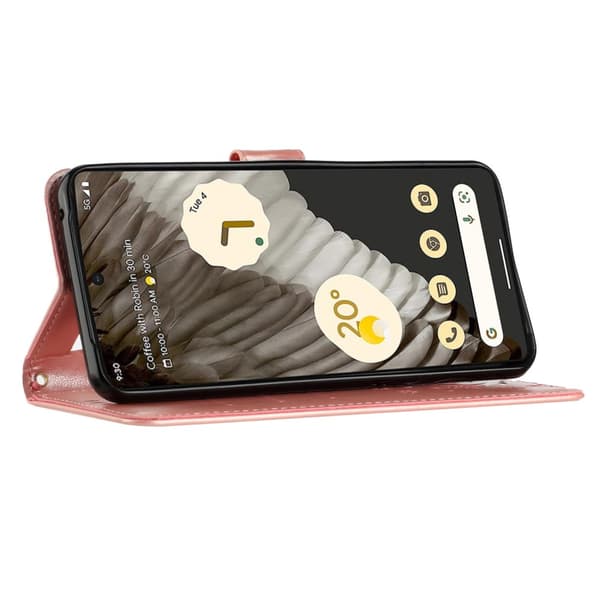 Läderfodral Fjärilar Google Pixel 8 Pro Rosa