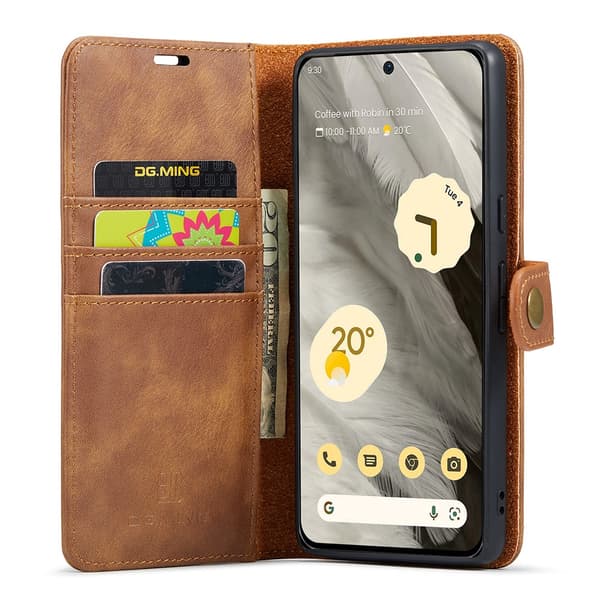 DG.MING 2-in-1 Magnet Wallet Google Pixel 8 Cognac