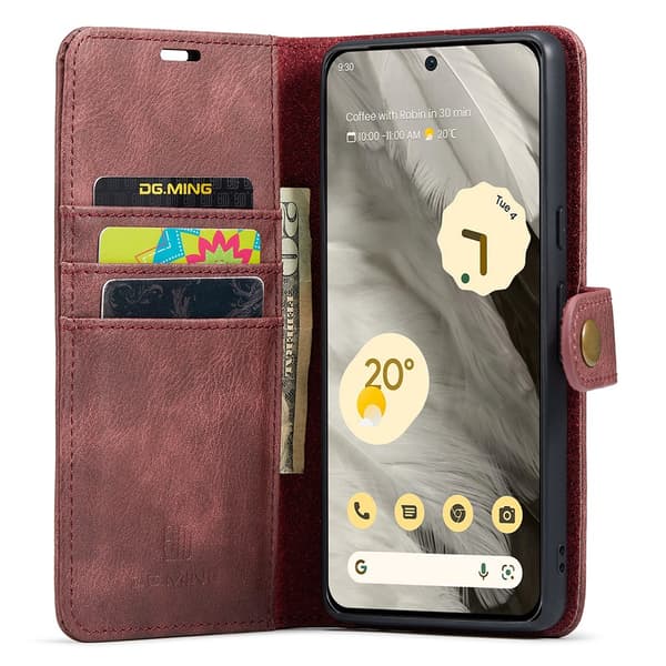 DG.MING 2-in-1 Magnet Wallet Google Pixel 8 Red