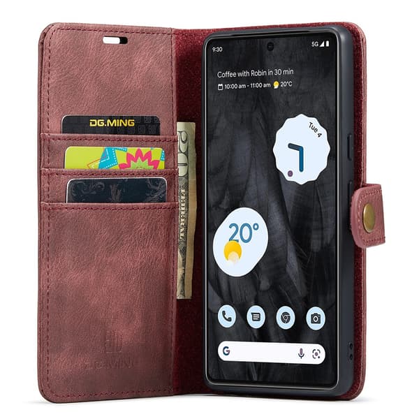 DG.MING 2-in-1 Magnet Wallet Google Pixel 8 Pro Red