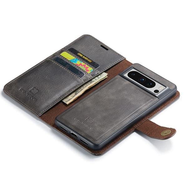 DG.MING 2-in-1 Magnet Wallet Google Pixel 8 Pro Brown