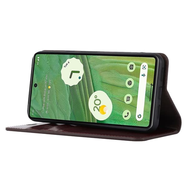 Mobilfodral Google Pixel 8 Pro Äkta Läder Brun