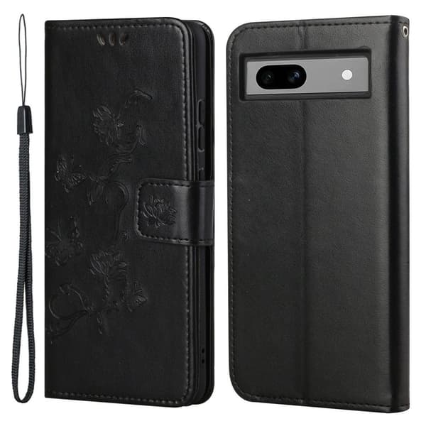 Läderfodral Fjärilar Google Pixel 8a Svart