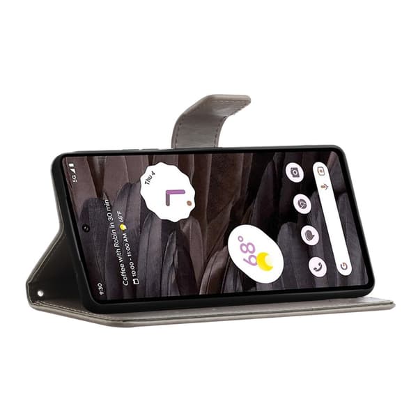 Läderfodral Fjärilar Google Pixel 8a Grå