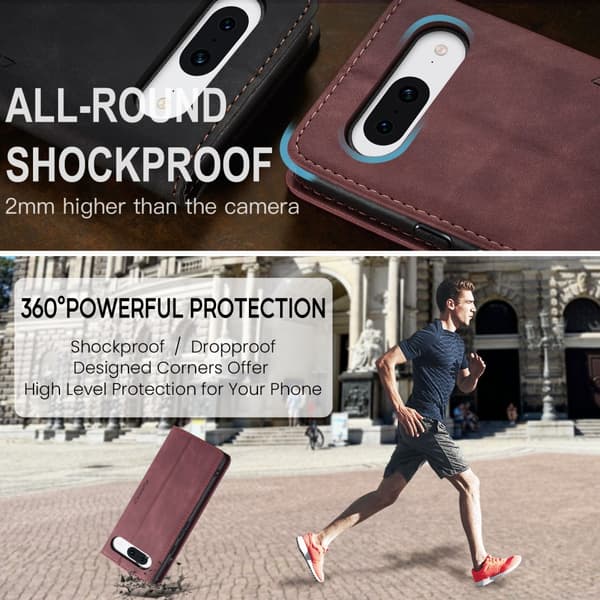 CaseMe Slim Plånboksfodral Google Pixel 8a Röd