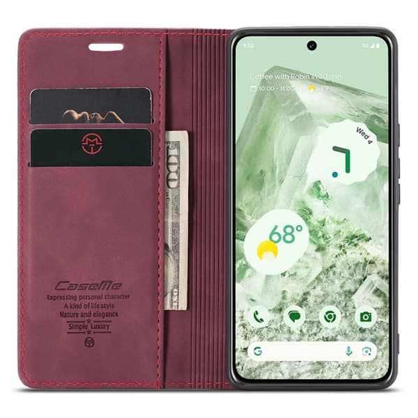 CaseMe Slim Plånboksfodral Google Pixel 8a Röd