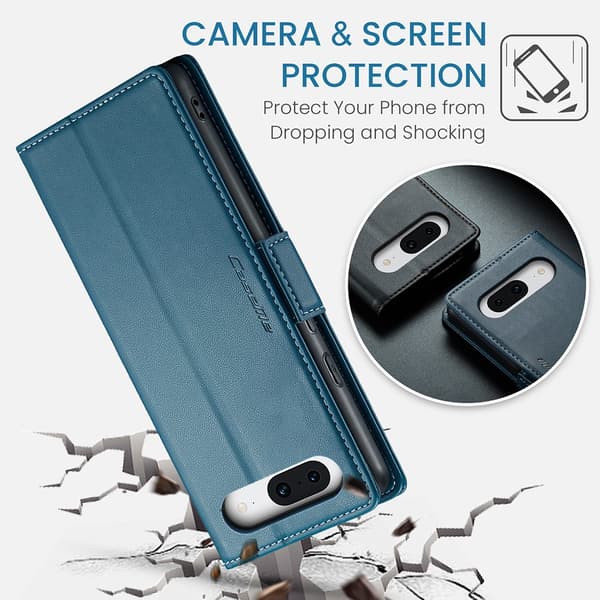 CaseMe Slim Plånboksfodral RFID-skydd Google Pixel 8a Blå