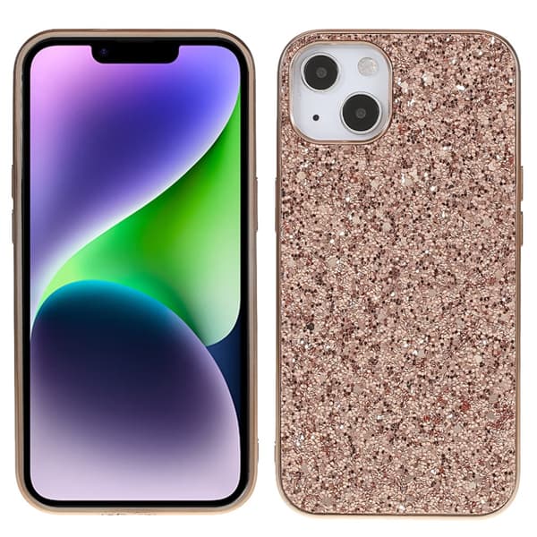 Glitterskal iPhone 14 Plus Roséguld