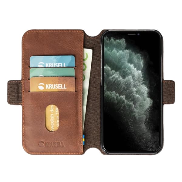 Krusell iPhone 12 Pro Max PhoneWallet Leathe, Cognac