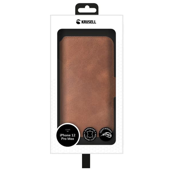 Krusell iPhone 12 Pro Max PhoneWallet Leathe, Cognac