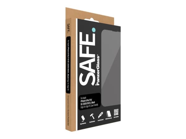 PanzerGlass SAFE. by PanzerGlass Skærmbeskytter Sort Transparent Apple iPhone 6, 6s, 7, 8 (4.7 tommer), SE (2. generation), SE (3rd generation)