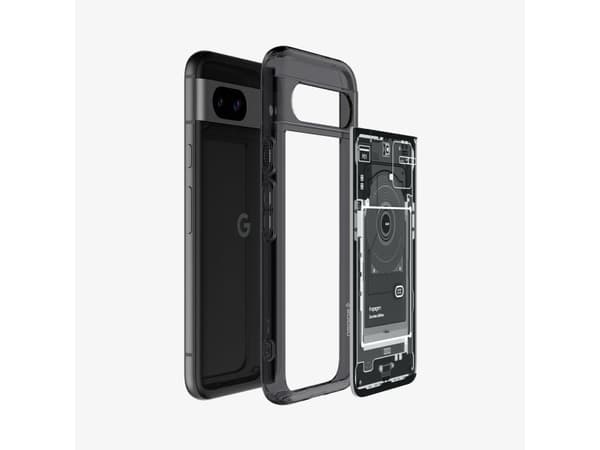 Spigen Ultra Hybrid Zero One, Omslag, Google, Pixel 8a, 15,5 cm (6.1"), Svart, Grå