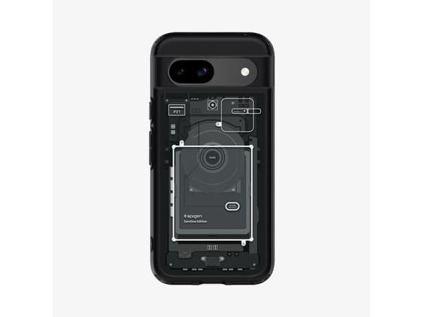 Spigen Ultra Hybrid Zero One, Omslag, Google, Pixel 8a, 15,5 cm (6.1"), Svart, Grå