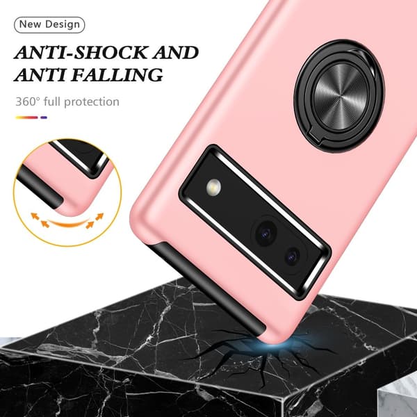 Til Google Pixel 8a Fingerring Kickstand Hybrid Taske