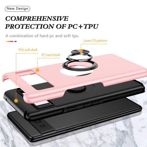 Til Google Pixel 8a Fingerring Kickstand Hybrid Taske
