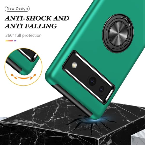 Till Pixel 8a Hybrid skal med Finger Ring - Grön
