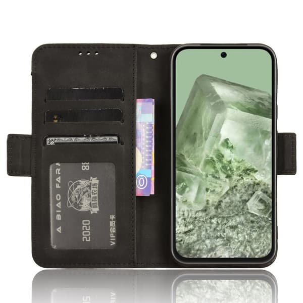 Till Google Pixel 8a Plånboksfodral med korthållare  - Svart