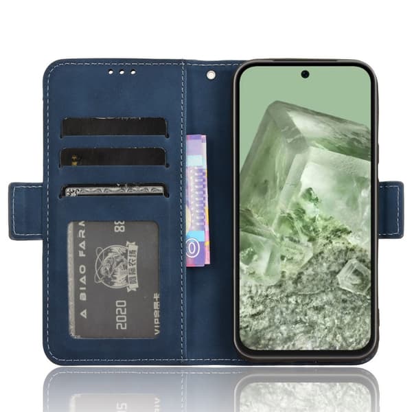 Till Google Pixel 8a Plånboksfodral med korthållare  - Blå
