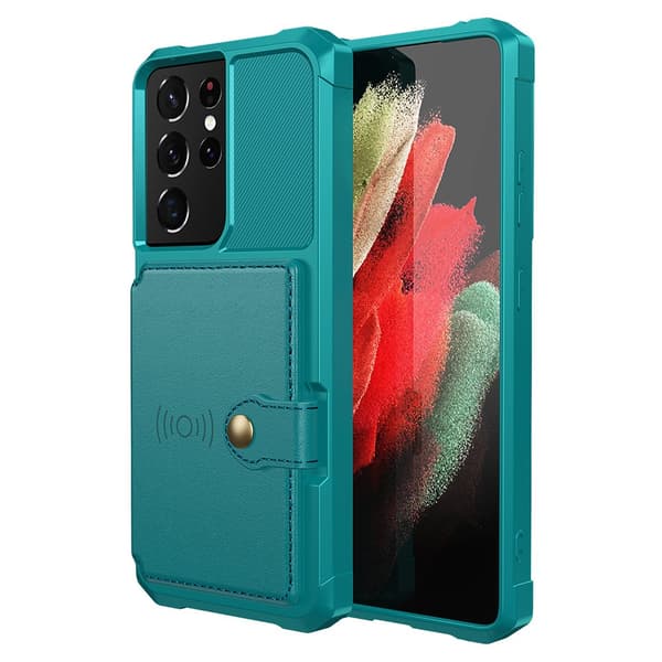 Samsung Galaxy S21 Ultra - Elegant Smidigt Skal med Korthållare