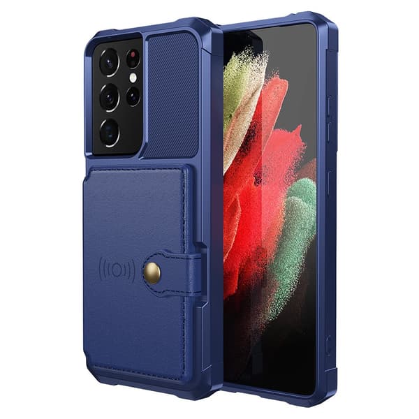 Samsung Galaxy S21 Ultra - Elegant Smidigt Skal med Korthållare