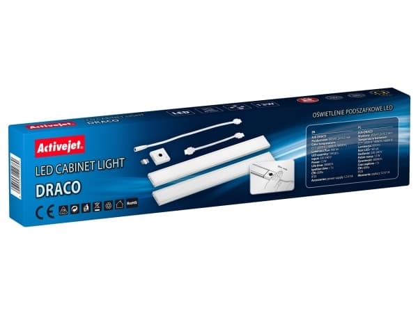 Activejet AJE-DRACO, Hvit, Funksjonell, Rektangulær, IP20, Garderobe, 160 ampuller