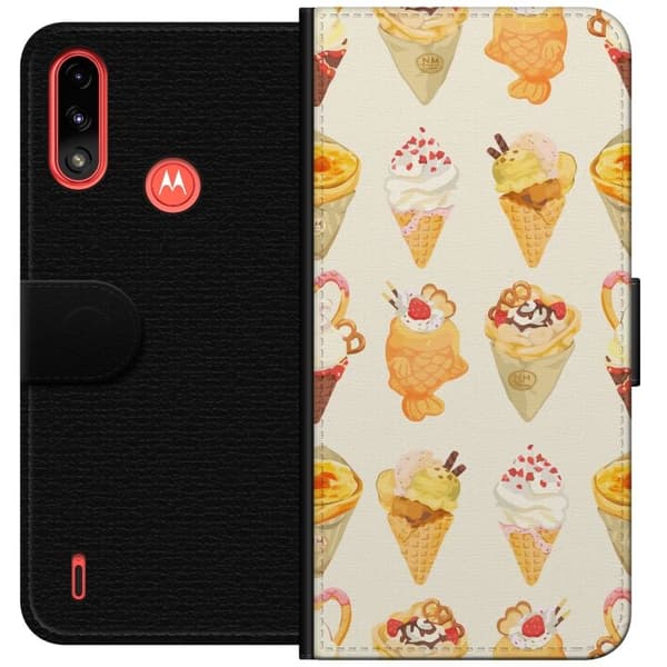 Lommeboketui til Motorola Moto E7 Power med Glassig motiv