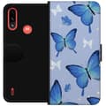Miniatyrbilde 1 av 4: Lommeboketui til Motorola Moto E7 Power med Blå sommerfugler motiv