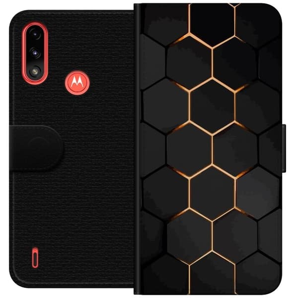 Tegnebogsetui til Motorola Moto E7 Power med Luksuriøst Mønster motiv