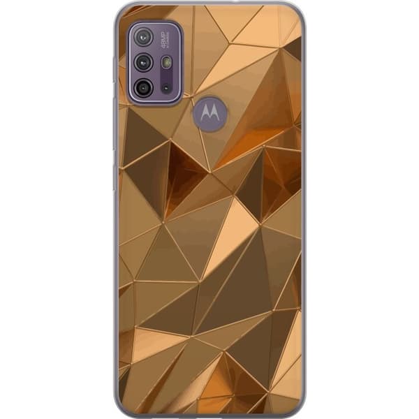 Kännykkäkuori Motorola Moto G10-laitteelle, jossa on 3D Kulta kuvio