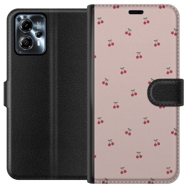 Lommeboketui til Motorola Moto G13 med Kirsebær motiv