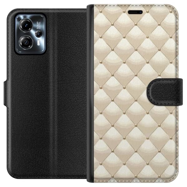 Tegnebogsetui til Motorola Moto G13 med Guldglans motiv