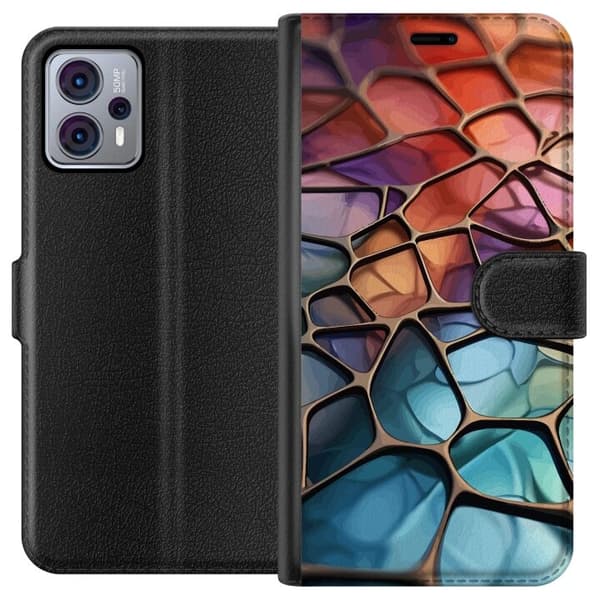 Lommeboketui til Motorola Moto G23 med Metalliskt mønster motiv