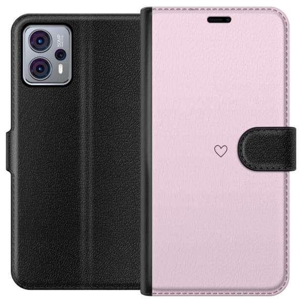 Tegnebogsetui til Motorola Moto G23 med Hjerte motiv