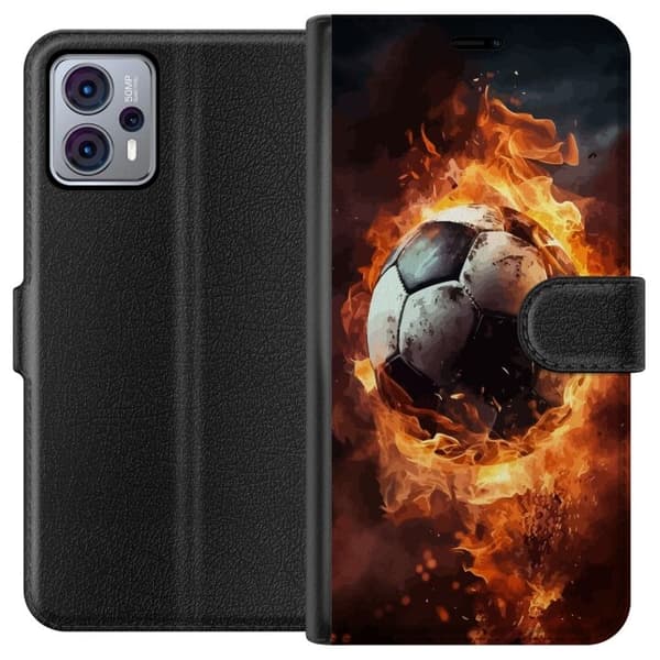 Plånboksfodral till Motorola Moto G23 med Fotboll motiv