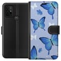 Miniatyrbillede 2 af 4: Tegnebogsetui til Motorola Moto G30 med Blå sommerfugle motiv