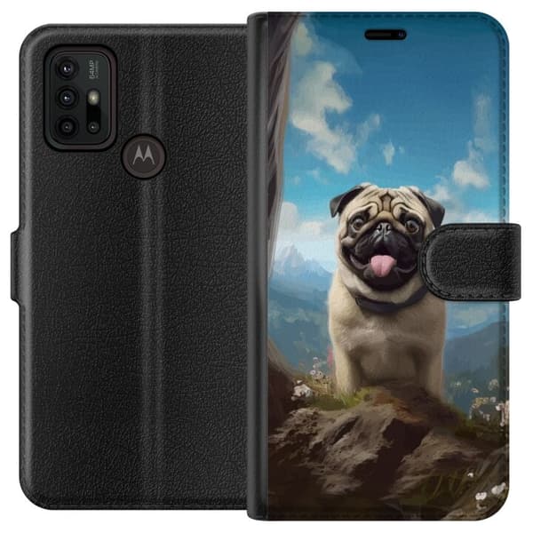 Tegnebogsetui til Motorola Moto G30 med Glad Hund motiv