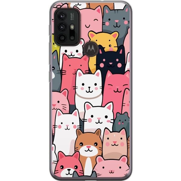 Mobilskal till Motorola Moto G30 med Kattmönster motiv