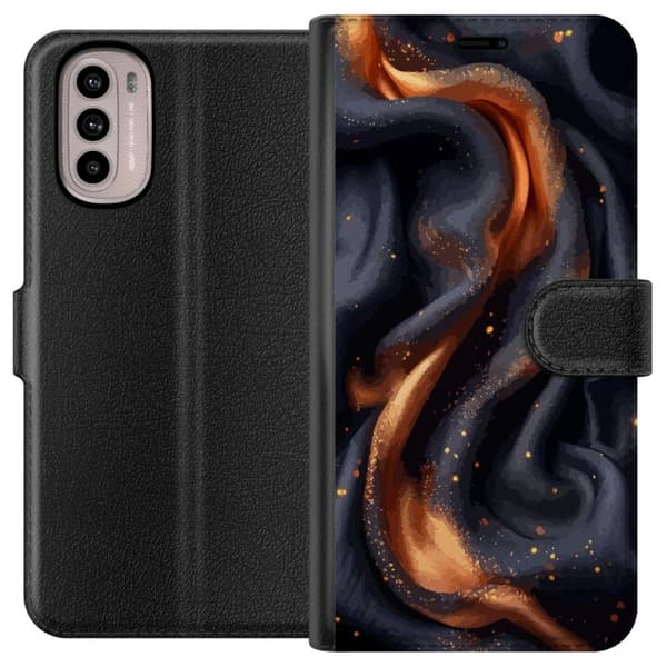 Lompakkokotelo Motorola Moto G31-laitteelle, jossa on Tulinen silkki kuvio