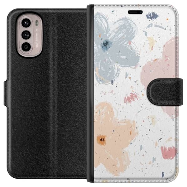Lompakkokotelo Motorola Moto G31-laitteelle, jossa on Kukat kuvio