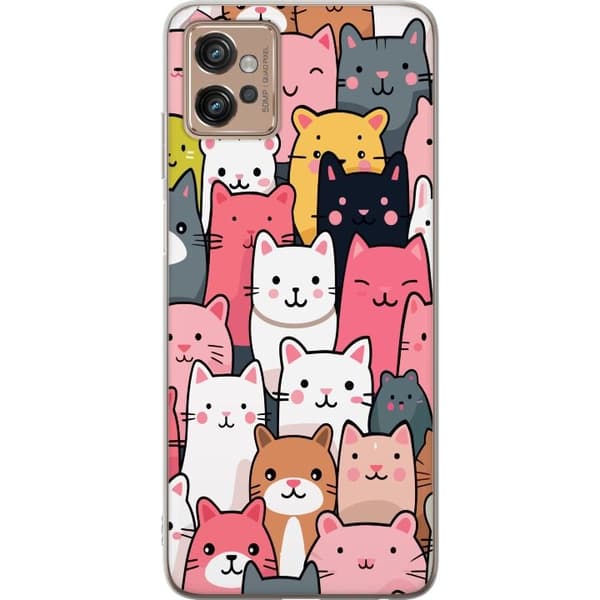 Mobilcover til Motorola Moto G32 med Katte mønster motiv